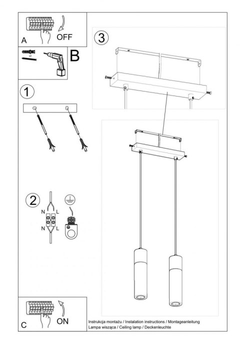 Sollux Lampa wisząca ZANE 2 szara