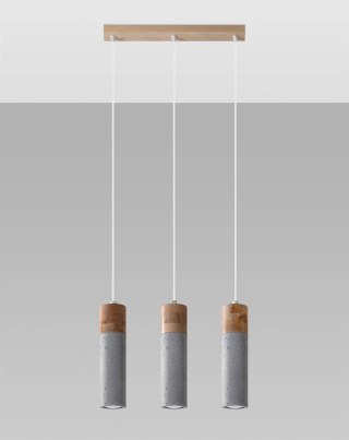 Sollux Lampa wisząca ZANE 3 szara