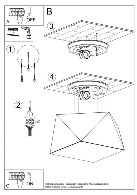 Sollux Lampa Plafon HEXA 25 cekin
