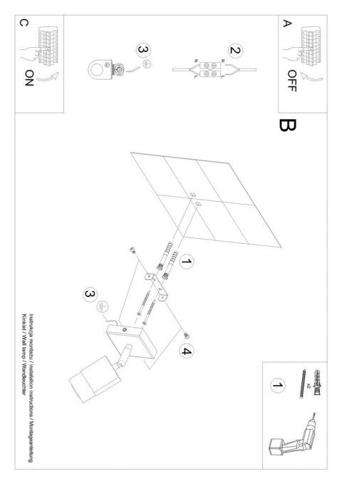 Sollux Lampa Kinkiet NERO czarny/złoty