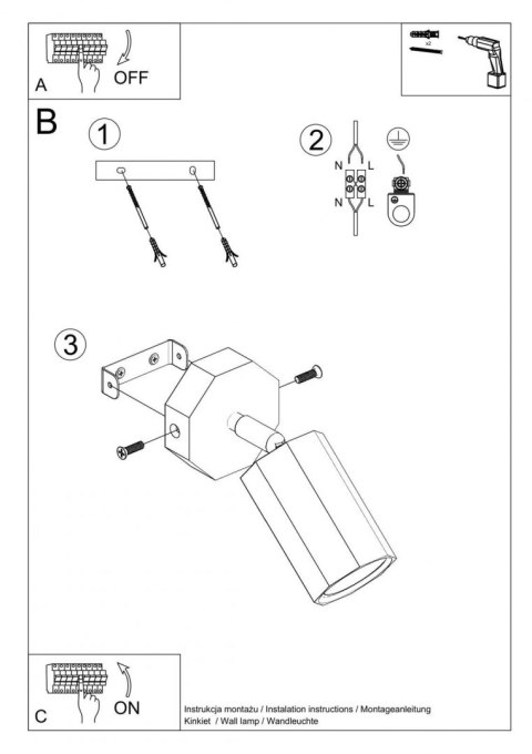 Sollux Lampa Kinkiet ZEKE dąb
