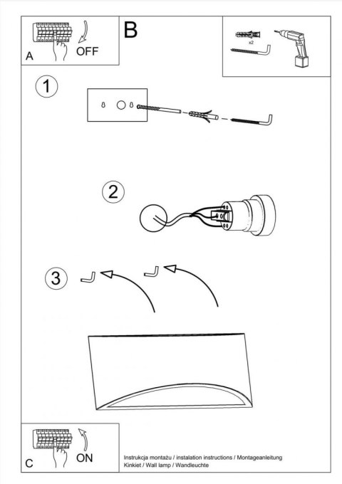 Sollux Lampa Kinkiet lakierowany VIXEN biały połysk