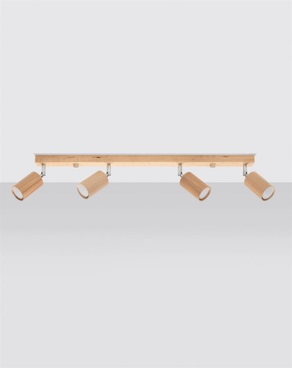 Sollux Lighting Plafon BERG 4 naturalne drewno
