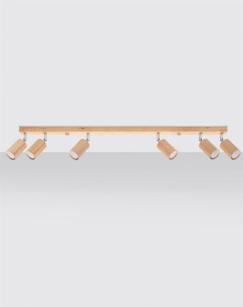Sollux Lampa Plafon BERG 6 naturalne drewno