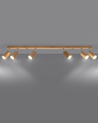 Sollux Lampa Plafon BERG 6 naturalne drewno