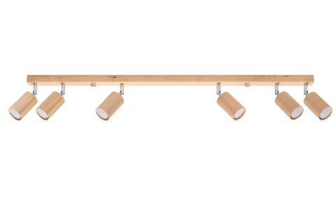 Sollux Lampa Plafon BERG 6 naturalne drewno