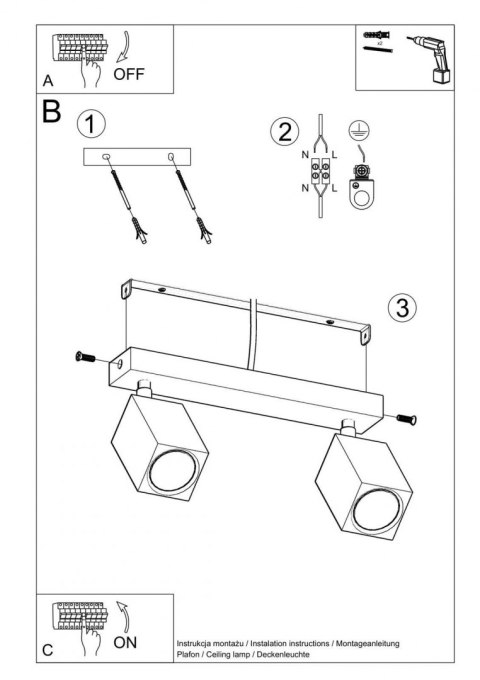 Sollux Lampa Plafon KEKE 2 dąb