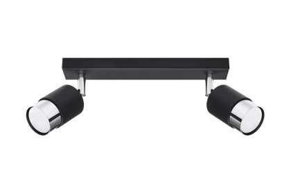 Sollux Lampa Plafon NERO 2 czarny/chrom