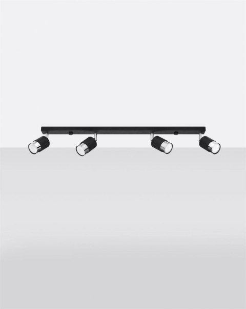 Sollux Lampa Plafon NERO 4 czarny/chrom