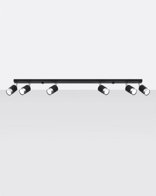Sollux Lampa Plafon NERO 6 czarny/chrom