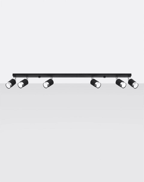 Sollux Lampa Plafon NERO 6 czarny/chrom