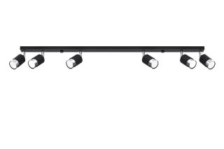Sollux Lampa Plafon NERO 6 czarny/chrom