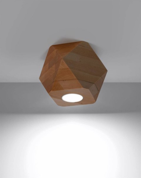 Sollux Lampa Plafon WOODY 1 naturalne drewno