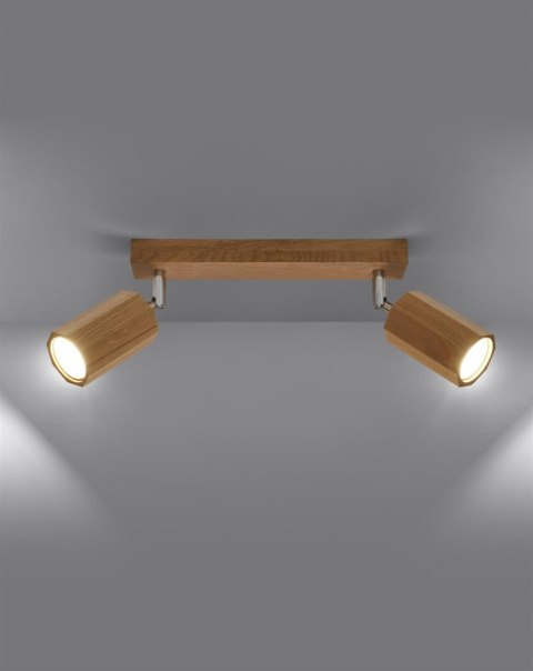 Sollux Lampa Plafon ZEKE 2 dąb