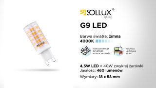 Sollux Żarówka LED G9 4000K 4,5W 460lm