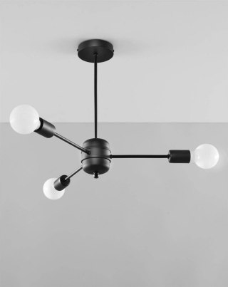 Sollux Lampa Żyrandol LANGO 3 czarny