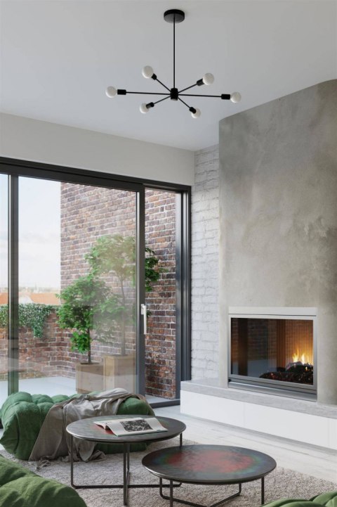 Sollux Lampa Żyrandol LANGO 5 czarny