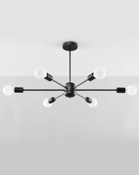 Sollux Lampa Żyrandol LANGO 6 czarny