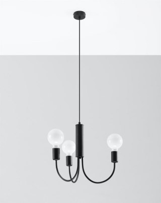 Sollux Lampa Żyrandol PICCOLO 3 czarny