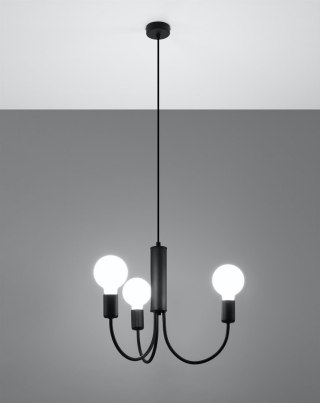 Sollux Lighting Żyrandol PICCOLO 3 czarny