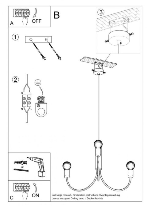 Sollux Lampa Żyrandol PICCOLO 5 czarny