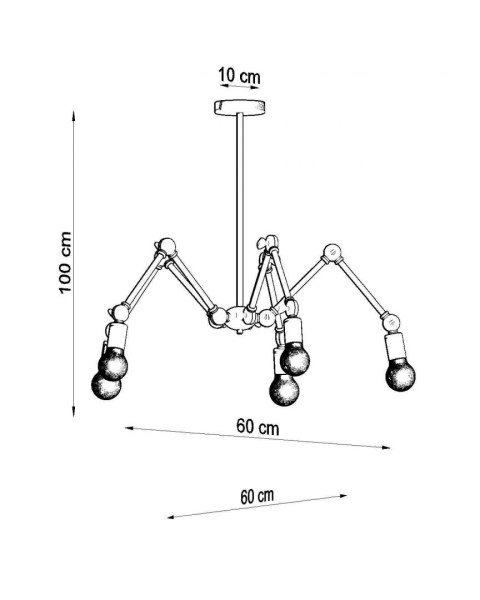 Sollux Lampa Żyrandol STARK 5 czarny
