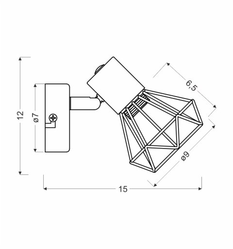 Kinkiet czarny 1xE14 15cm złoty VERVE 91-62598