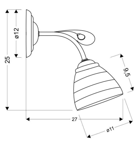 Kinkiet ścienny chromowy z kryształkiem biały klosz Simpli Candellux 21-64288