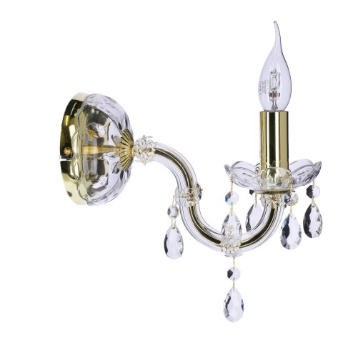 Kinkiet ścienny pojedynczy złoty z kryształkami Maria Teresa Candellux 21-95742