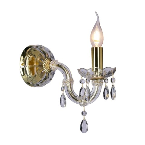 Kinkiet ścienny pojedynczy złoty z kryształkami Maria Teresa Candellux 21-95742
