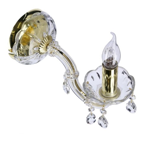 Kinkiet ścienny pojedynczy złoty z kryształkami Maria Teresa Candellux 21-95742