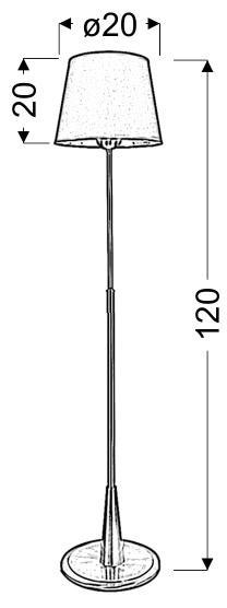 Lampa podłogowa patynowa czarny abażur z tkaniny Candellux Milonga 51-53633