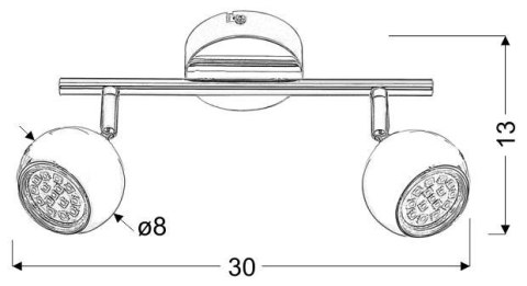 Lampa ścienna listwa 2X50W GU10 chrom BALT 92-60570