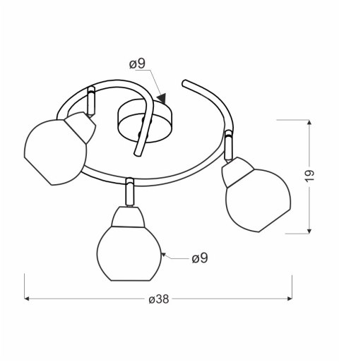 Lampa sufitowa spirala 3X10W E14 LED chrom FORT 98-62833