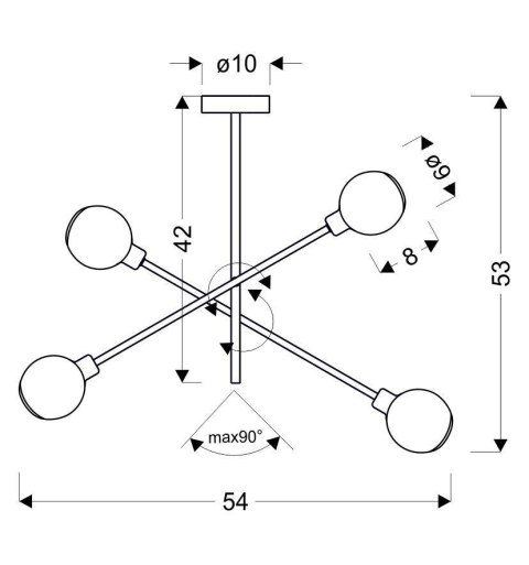 Lampa sufitowa wisząca sztyca E14 LED satyna MIGO 34-72436