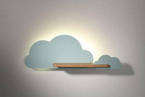 Kinkiet LED 5W dla dziecka niebieska chmurka z półką Cloud 21-75581