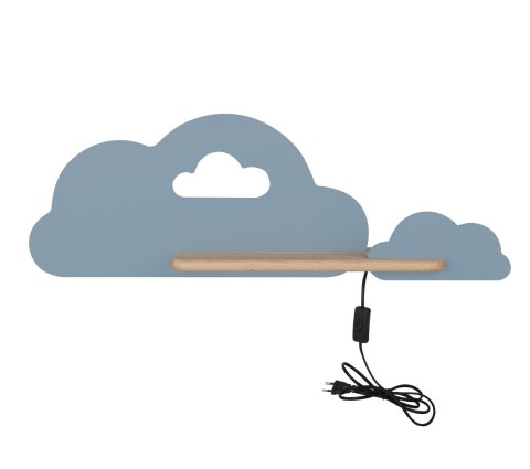Kinkiet LED 5W dla dziecka niebieska chmurka z półką Cloud 21-75710
