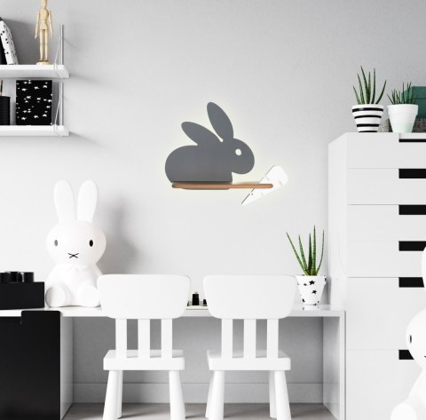 Lampa kinkiet półeczka 5W LED 4000K IQ Kids Rabbit szary+biały 21-84743