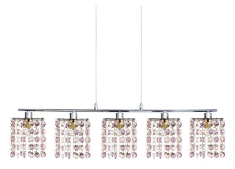 Lampa wisząca chrom/fiolet kryształki Classic