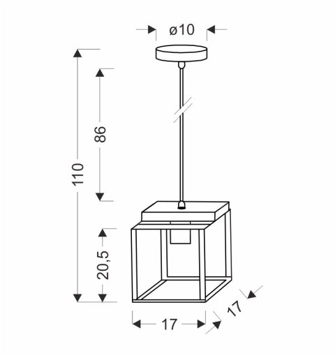 Lampa wisząca sufitowa czarna Retro 31-00781