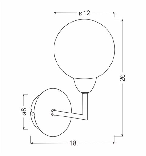 Logos lampa kinkiet satyna 1x25w g9 klosz biały
