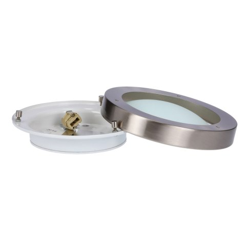AQUILA LAMPA SUFITOWA PLAFON 18 1X40W G9 SATYNA NIKIEL IP44 (BŻ)