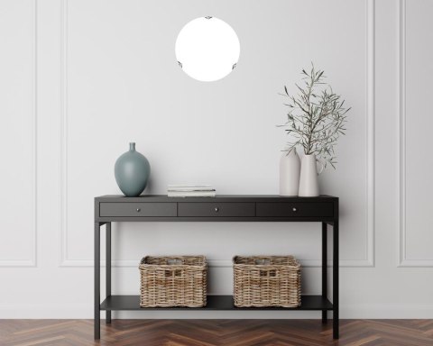 Plafon szklany biały okrągły chrom/satyna 40cm 2xE27 Sara Candellux 14-54695