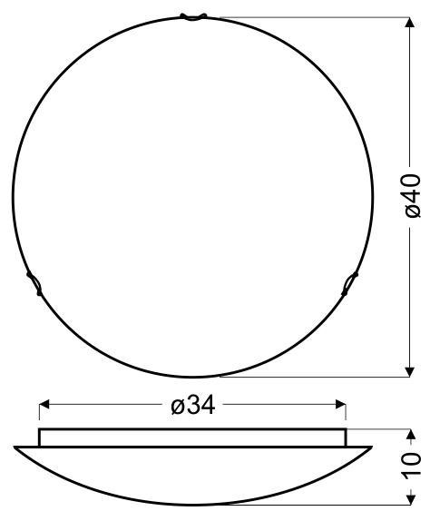 Plafon szklany biały okrągły chrom/satyna 40cm 2xE27 Sara Candellux 14-54695