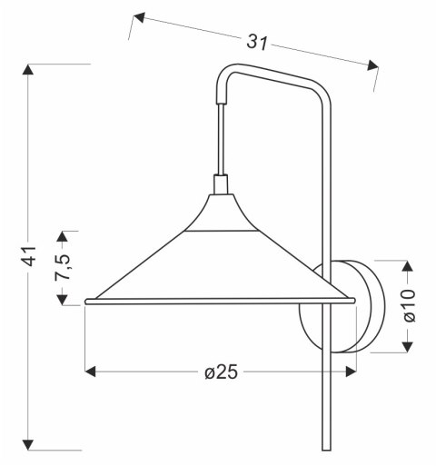Kinkiet metalowy czarny E27 Kiruna Ledea 50401207