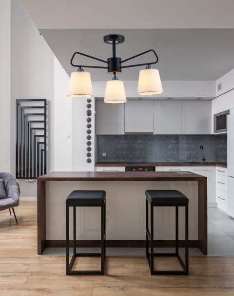 Lampa sufitowa czarno-biała metalowa Morley Ledea 50203091