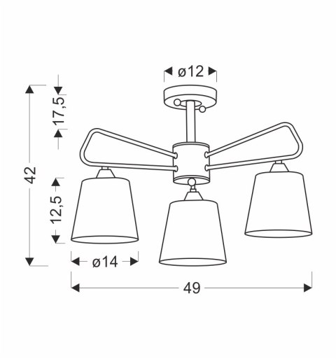 Lampa sufitowa czarno-biała metalowa Morley Ledea 50203091