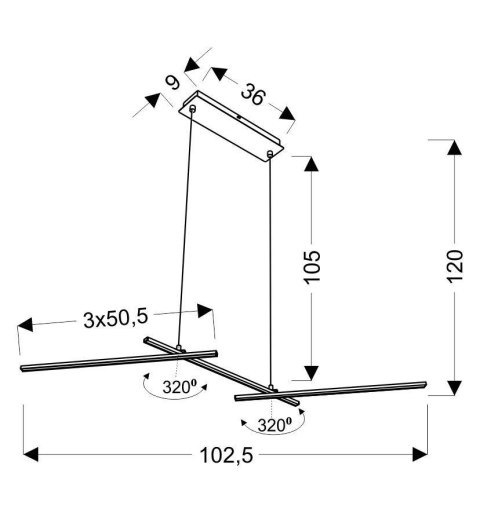 Lampa sufitowa wisząca candellux apeti thasos led złoty 4000k