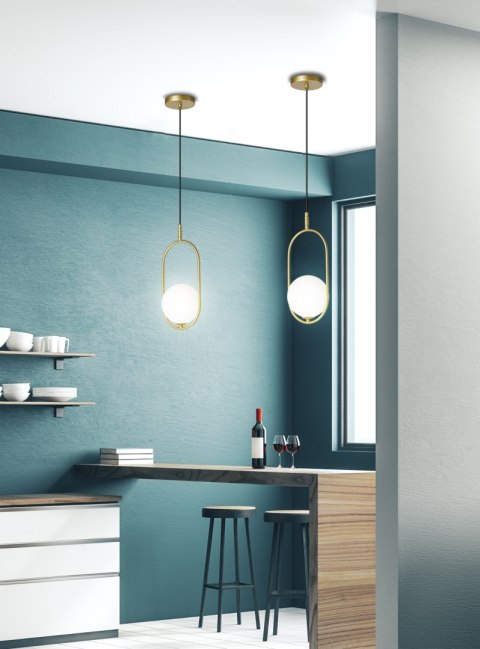 Lampa wisząca Żyrandol Cordel zwis 1x28w g9 mosiądz