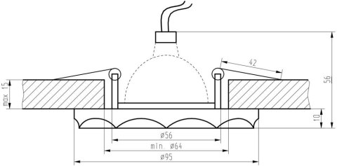 Oprawa stropowa Candellux stała okrągła szkło bezbarwne